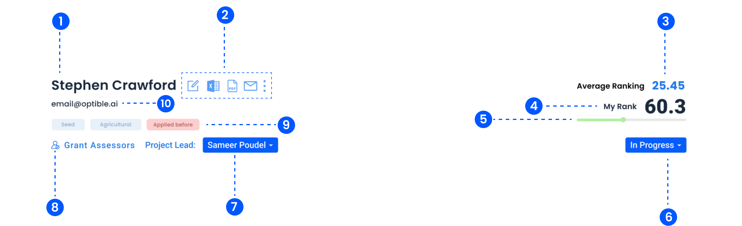 Application Details Header