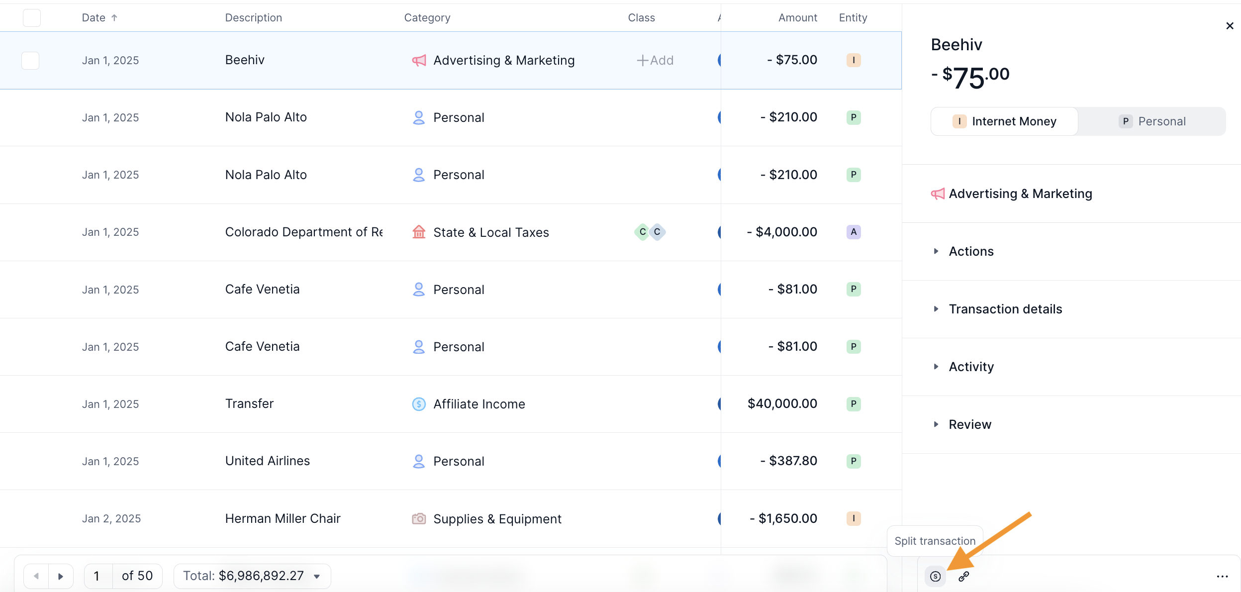 20260715 Kick Split transaction.png