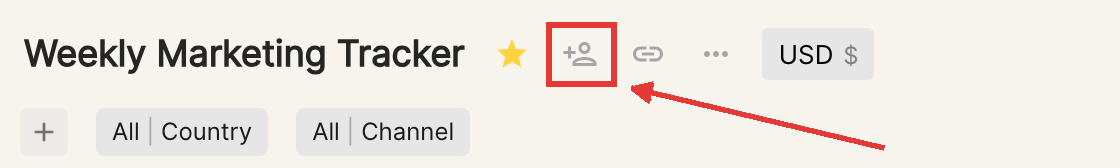 Share Report icon in the report header