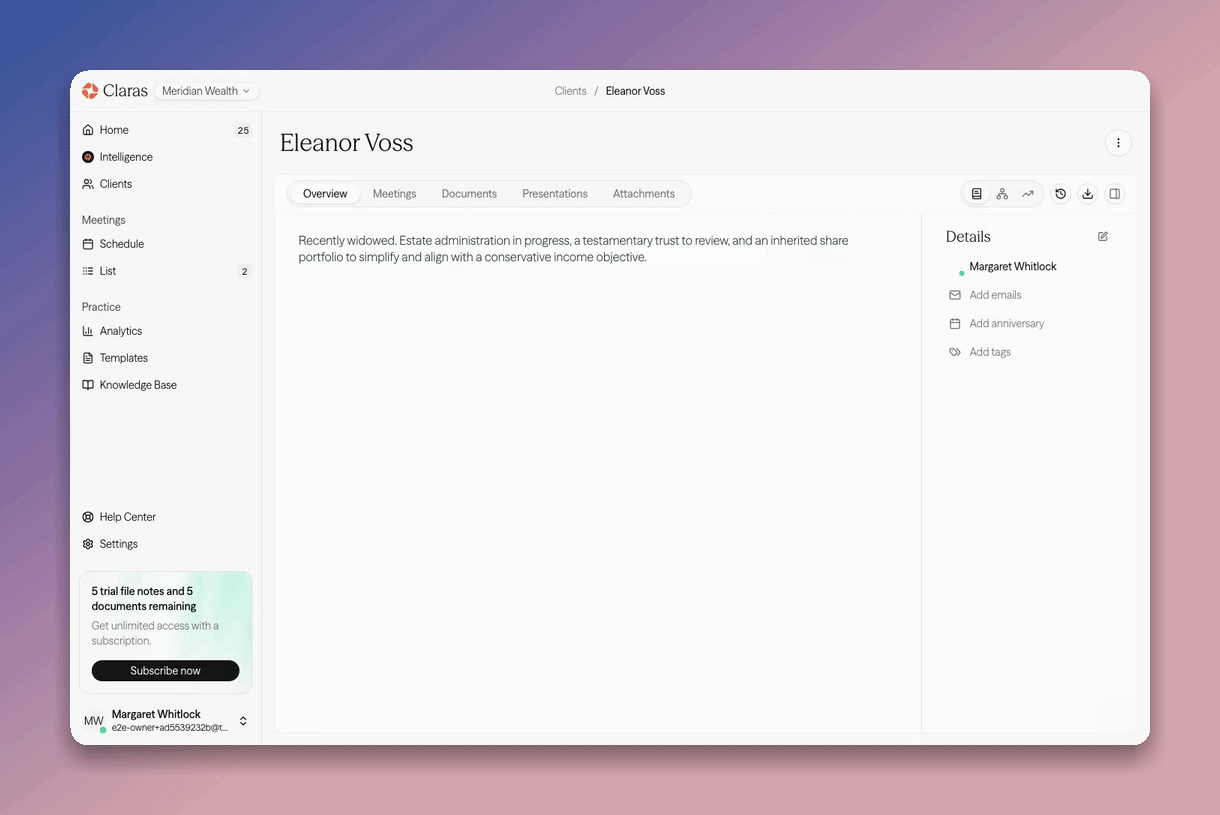 Applying a client tag to a client record