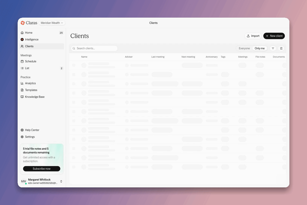 Filtering the clients list by a client tag
