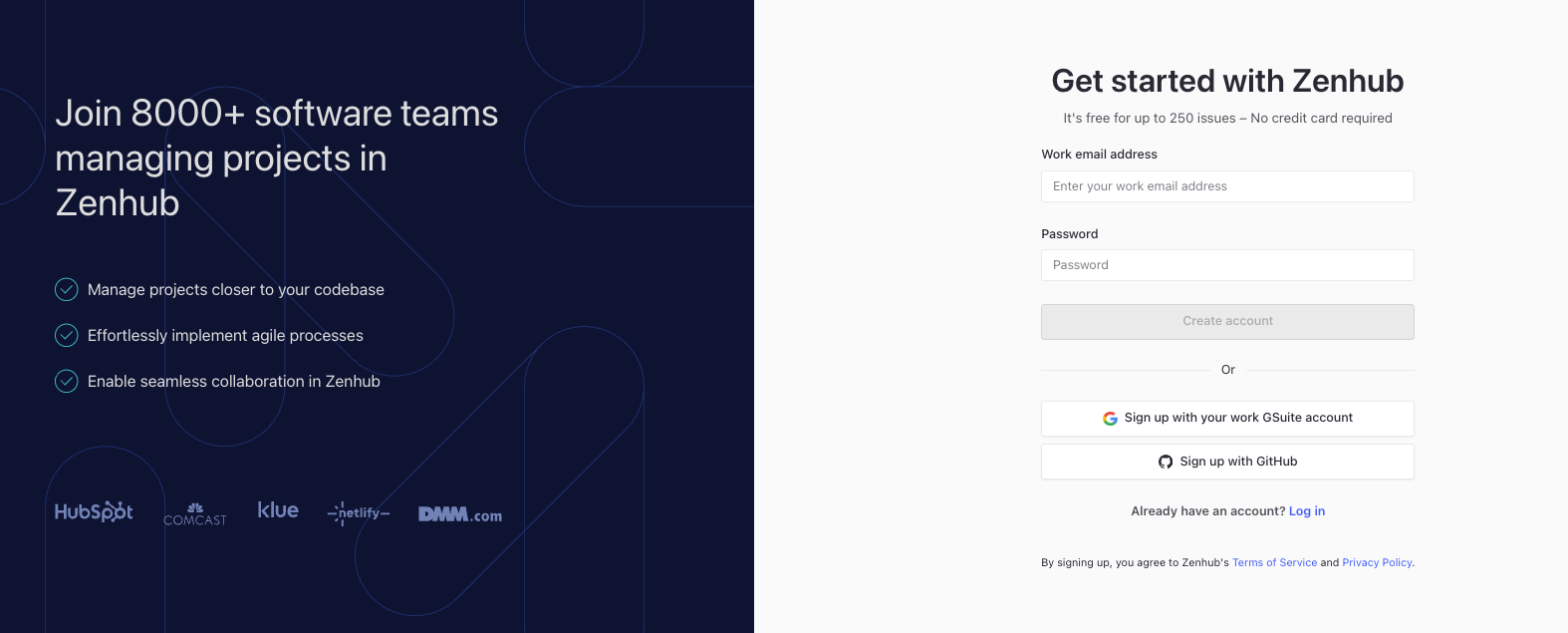 Zenhub Signup Page.png
