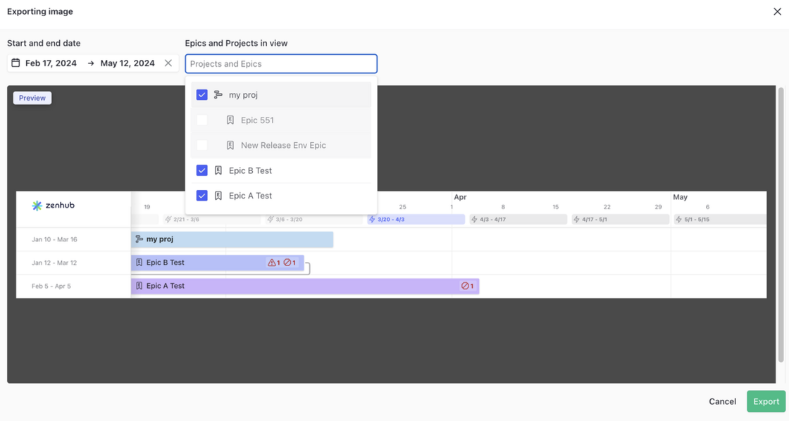 date range selector