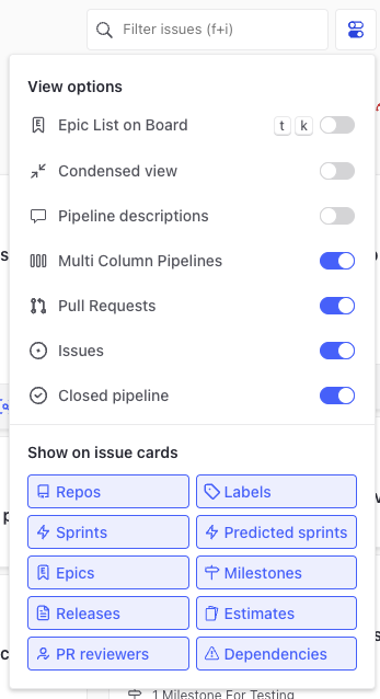 view options