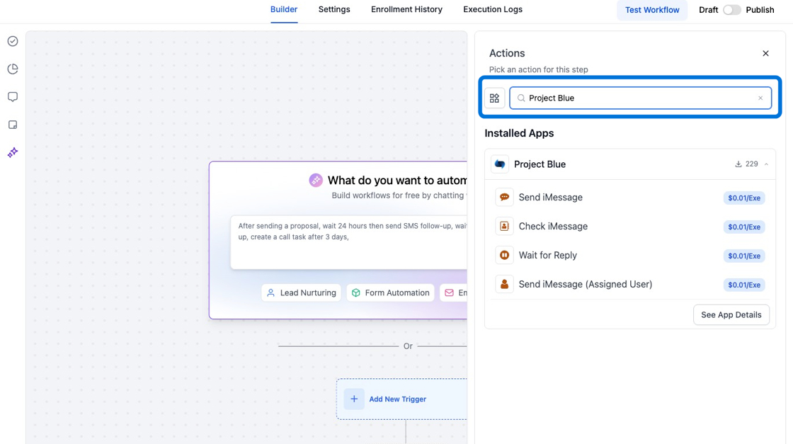Create a New Workflow to Send an iMessage - Step 5.png