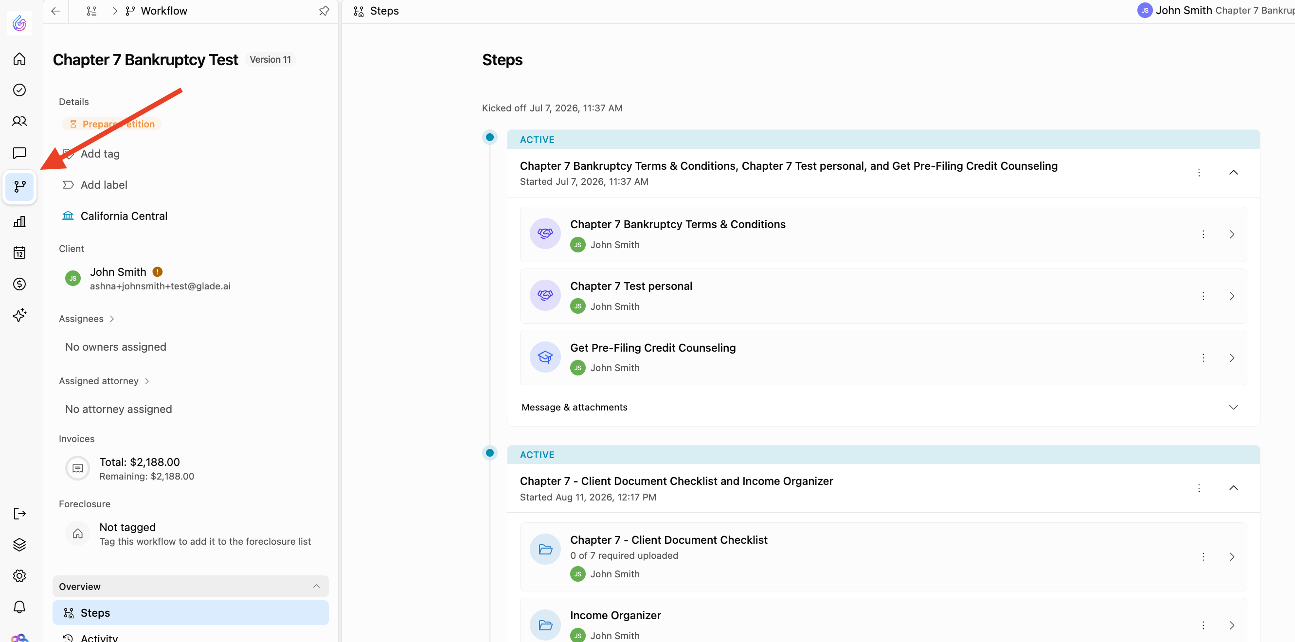 Open Workflow from the left navigation