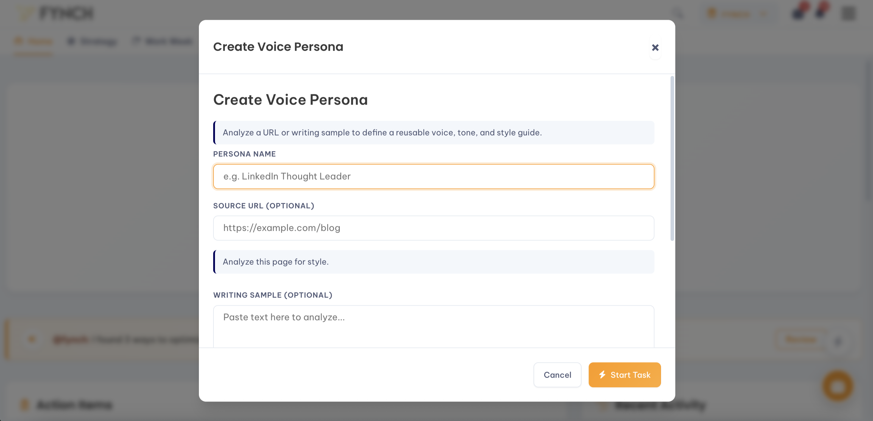 Persona: Create a reusable voice for content requests