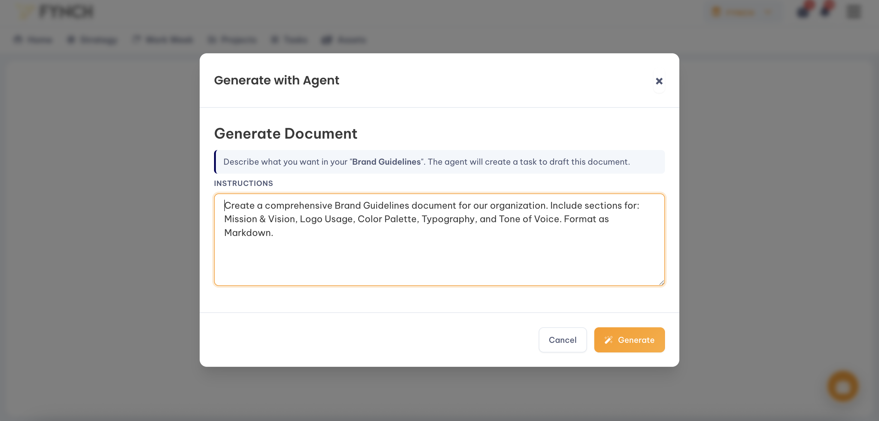 Brand Guidelines: Ask your agent to generate