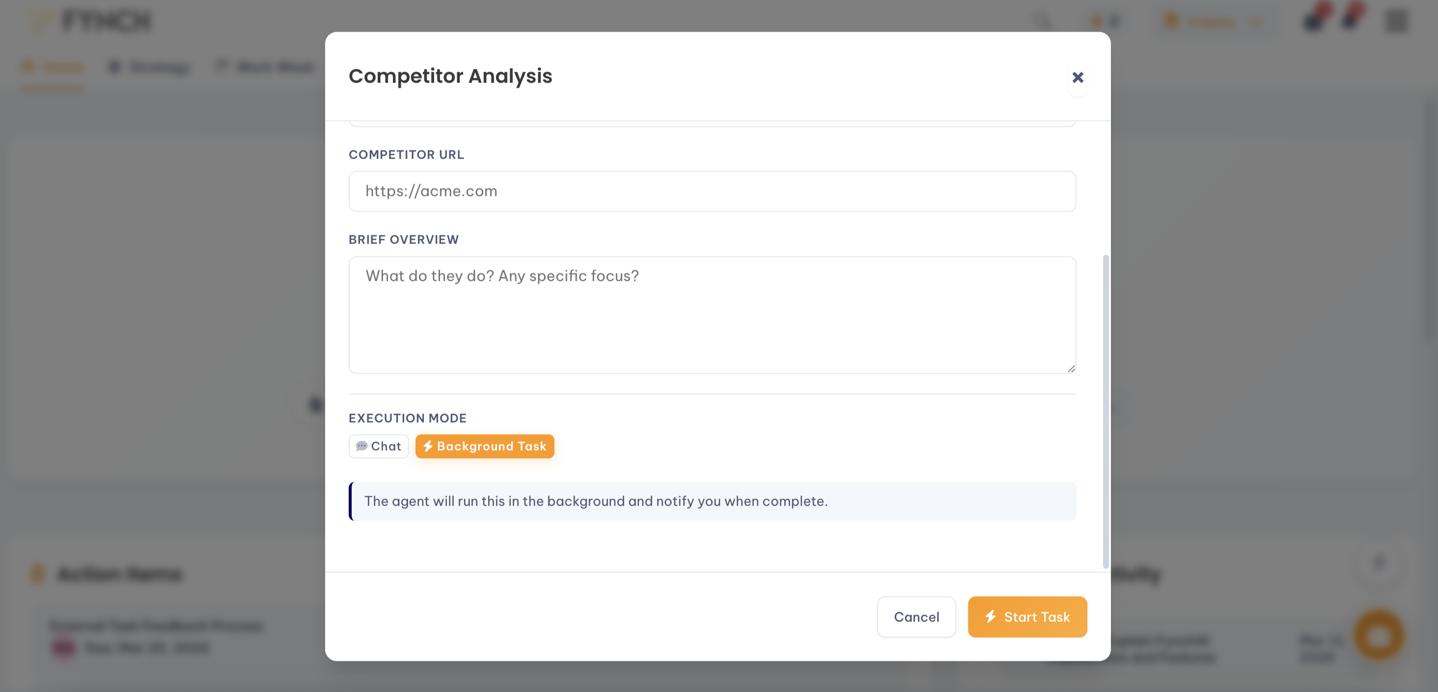 Execution Mode: Background Task