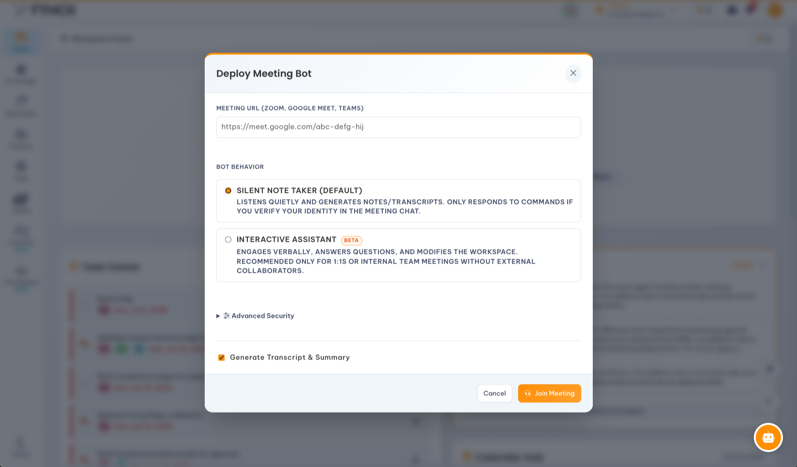 New Feature: Meeting Note Taker