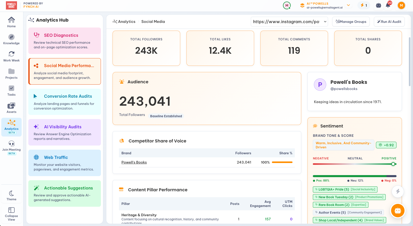 Advanced social insights, like sentiment analysis, now available by default