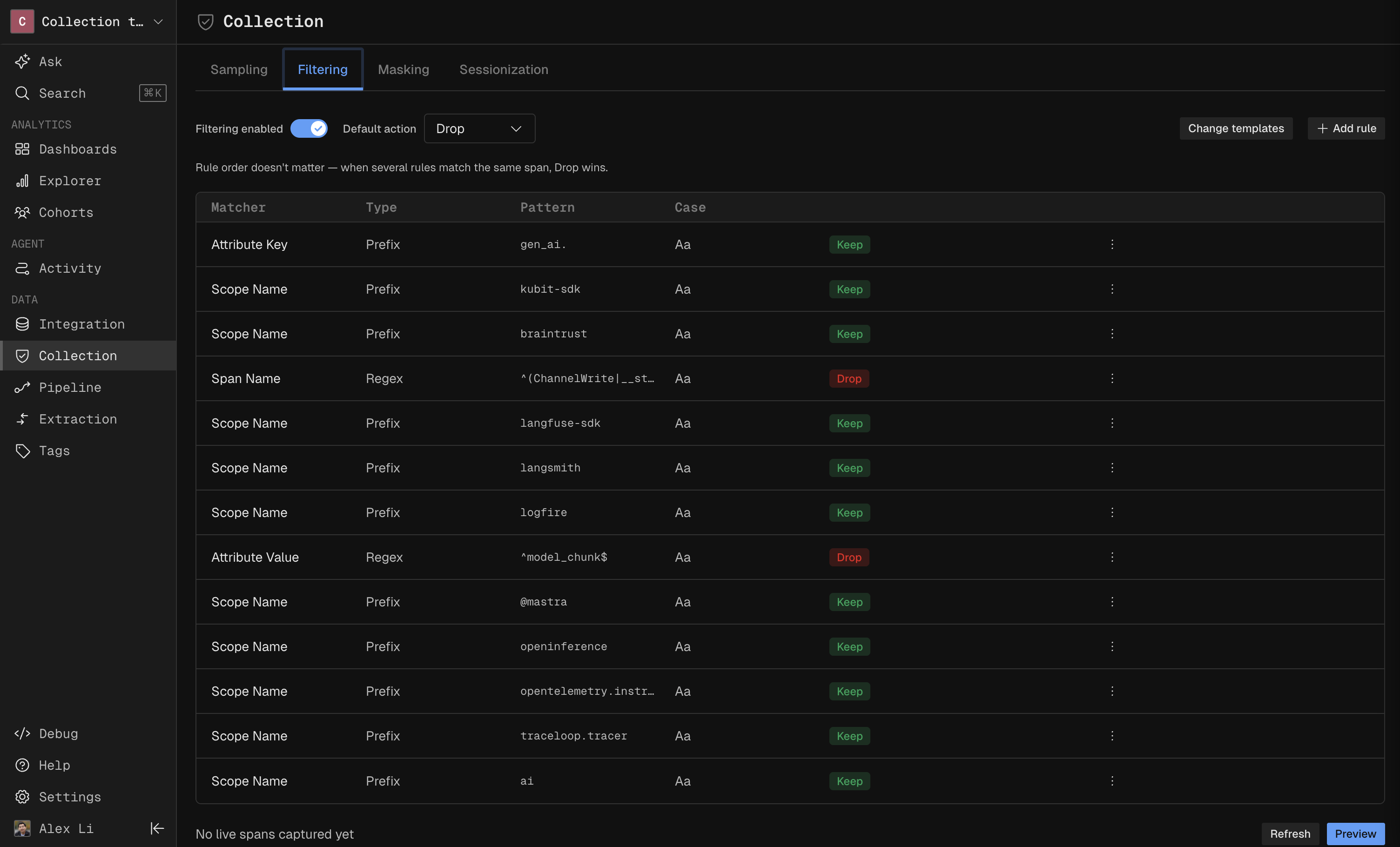 data filtering