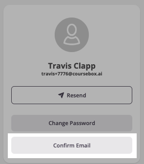 Resend button on an unconfirmed user's profile