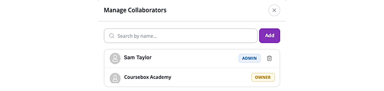 Field for adding a Group collaborator by name or email
