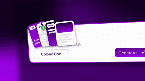 Animated document-to-course demonstration