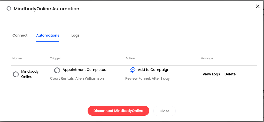 Manage automations