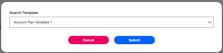 Present template picker with Search Template and a selected template