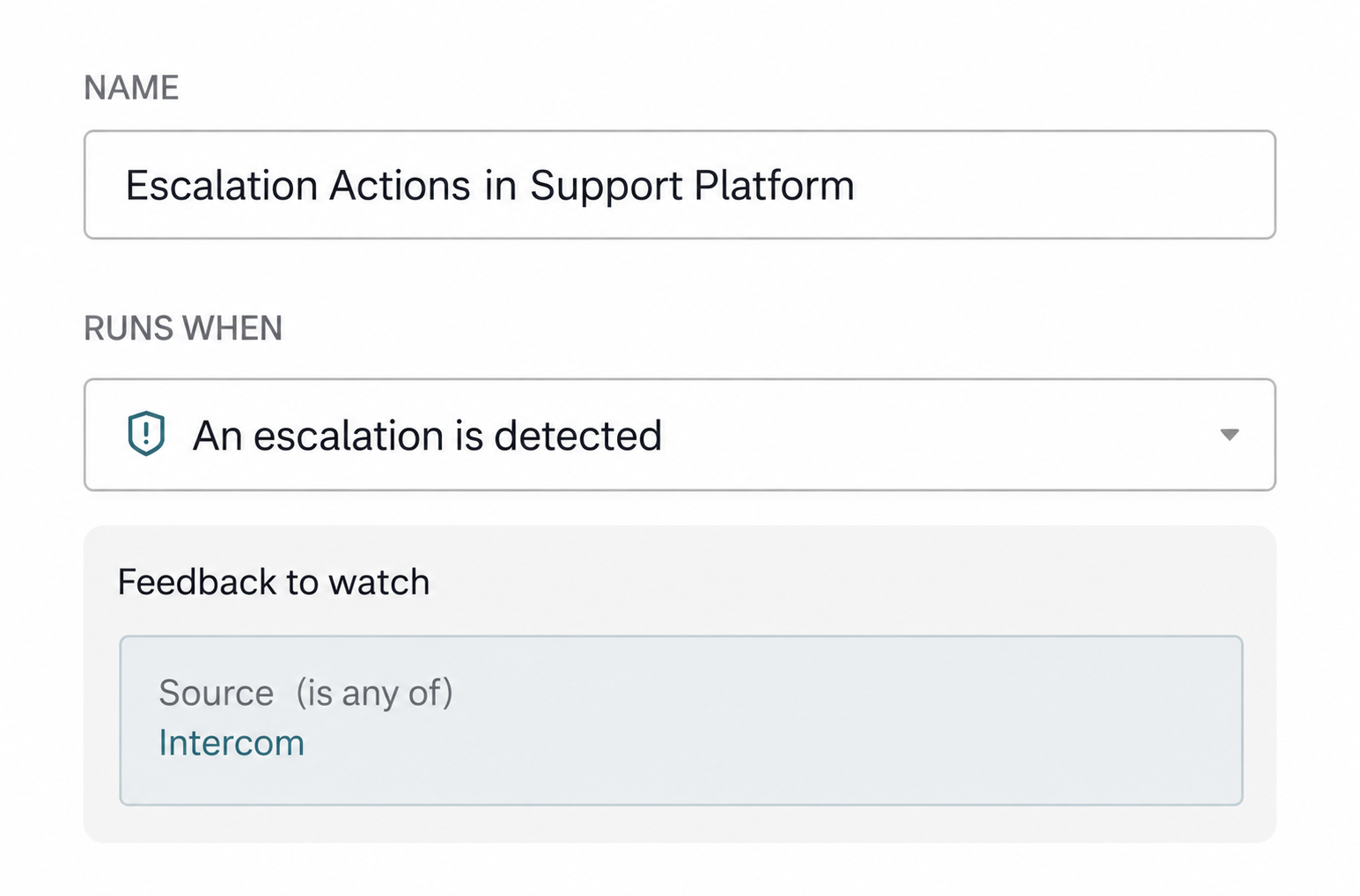 Configure an automation to run when an escalation is detected
